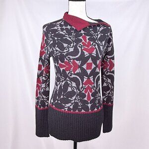 Krimson Klover Women’s Hearts Wool Pullover Sweater, Medium